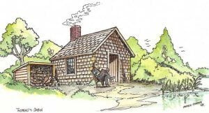 drawing-thoreau-cabin-at-waldon